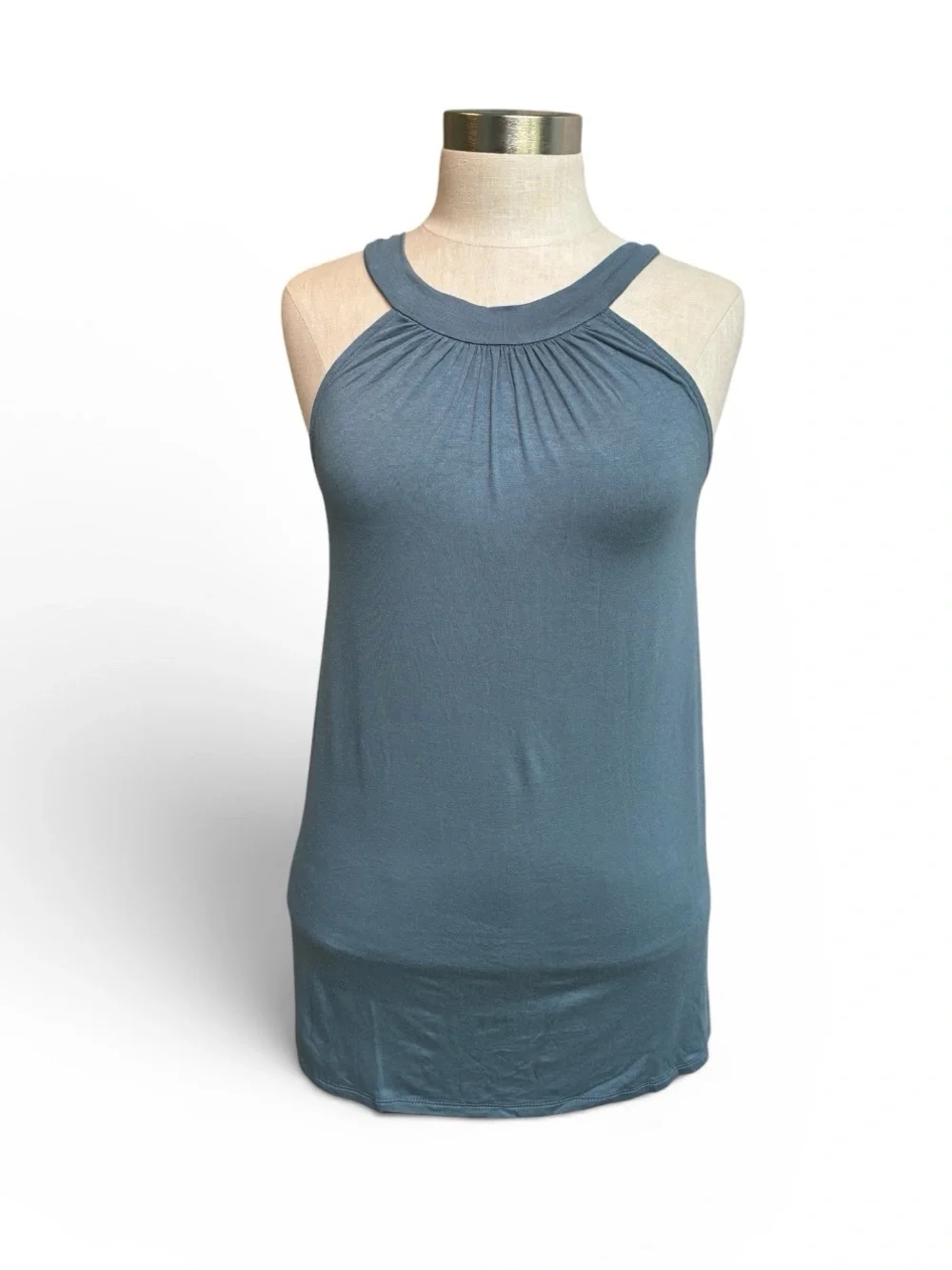 LOFT Slate-Blue Halter Mock-Neck Tank